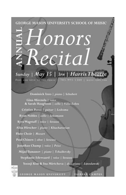 complete recital program - George Mason University School of Music