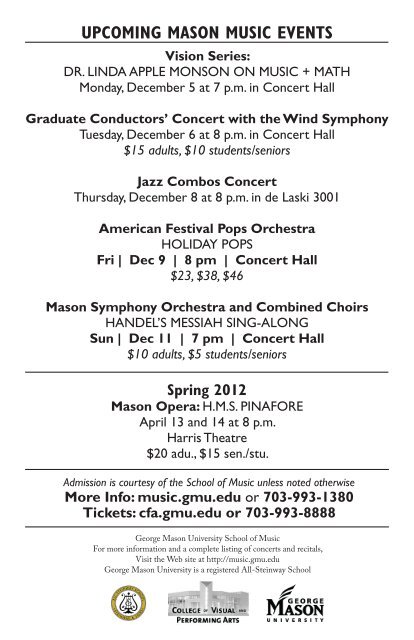 Full Program - George Mason University School of Music