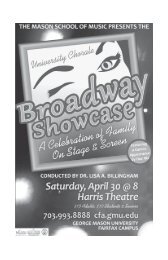 Read the complete Broadway Showcase Program - George Mason ...