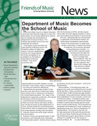 Fall 2009 Newsletter - George Mason University School of Music