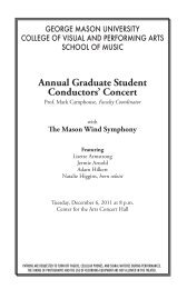 Annual Graduate Student Conductors - George Mason University ...