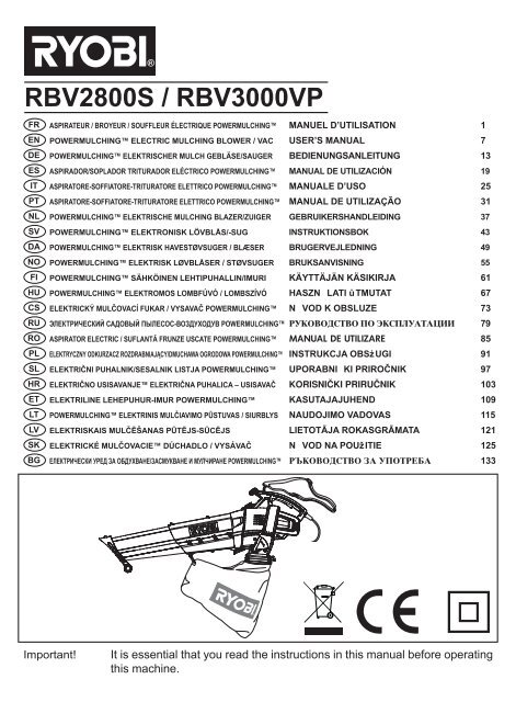 RBV2800S/3000VP 23lgs manual.indd - Ryobi