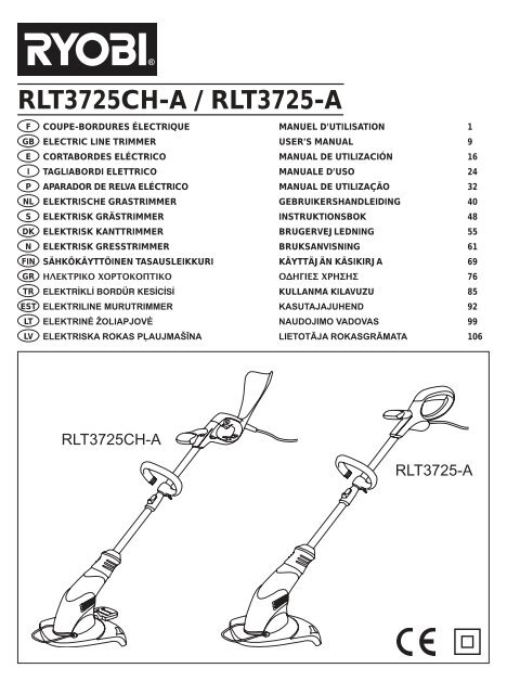 RLT3725CH-A / RLT3725-A - Ryobi