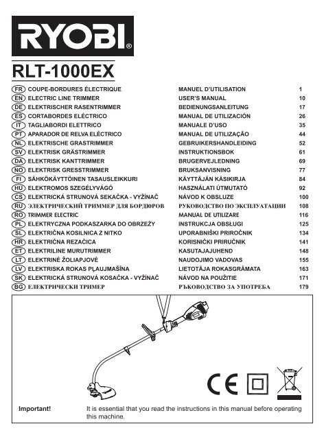 RLT-1000EX - Ryobi