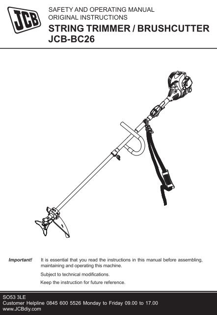 STRING TRIMMER / BRUSHCUTTER JCB-BC26 - Ryobi