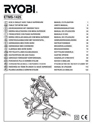 ETMS-1425 manual - Ryobi