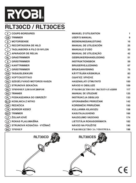 plasticitet Rådgiver misundelse RLT30CD / RLT30CES - Ryobi