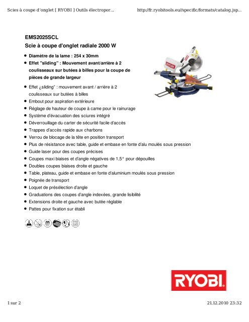 coupe d'onglet radiale 2000 W 