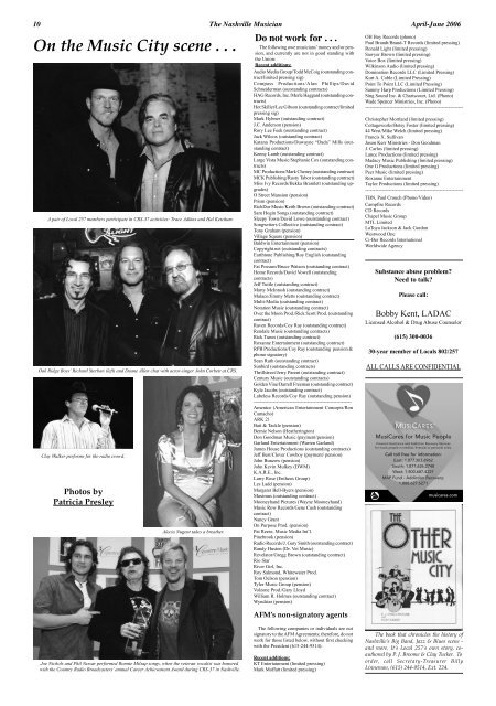 Volume MMVI • Number 2 • April-June 2006 - Nashville Musicians ...