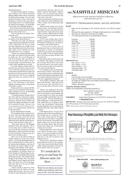 Volume MMVI • Number 2 • April-June 2006 - Nashville Musicians ...