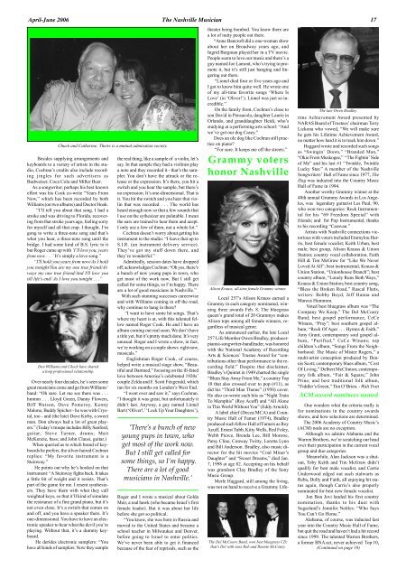 Volume MMVI • Number 2 • April-June 2006 - Nashville Musicians ...