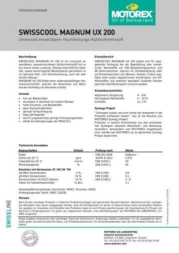 SWISSCOOL MAGNUM UX 200 - Motorex