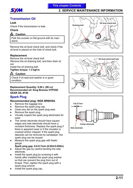 Sym DD Servicemanual - Scootergrisen