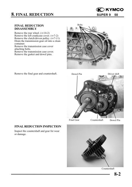 Kymco Super 9 (SH10DA) servicemanual - Scootergrisen