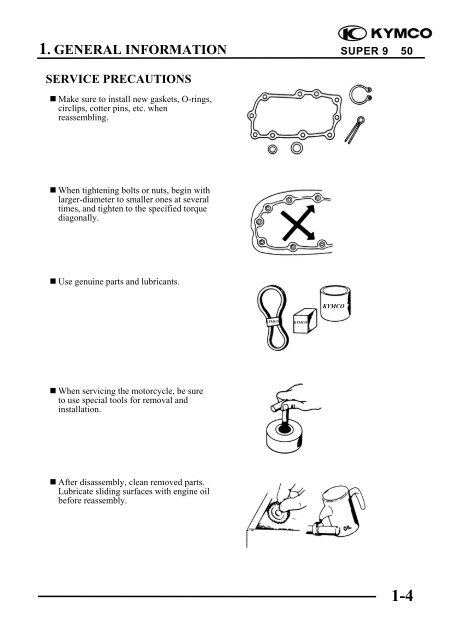 Kymco Super 9 (SH10DA) servicemanual - Scootergrisen