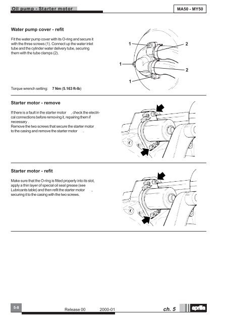 Aprilia MA MY 50 Workshop manual - Scootergrisen