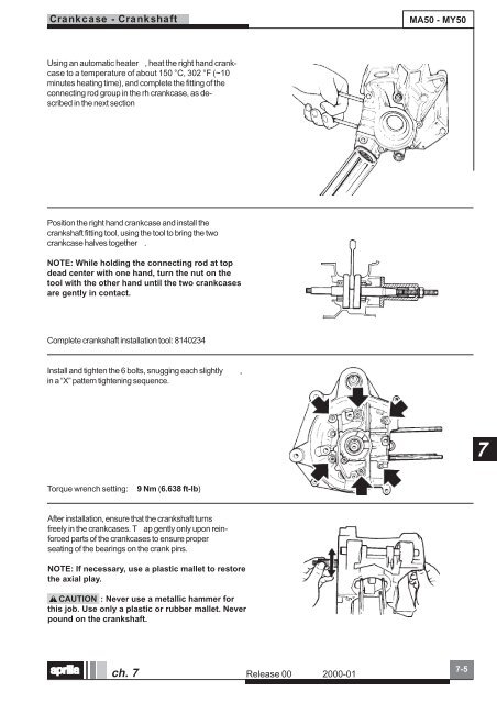 Aprilia MA MY 50 Workshop manual - Scootergrisen