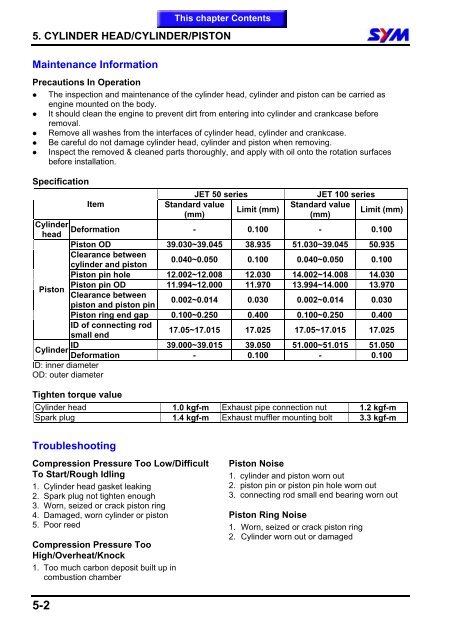 Sym Jet Euro X servicemanual - Scootergrisen