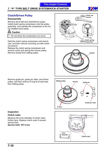 Sym Jet Euro X servicemanual - Scootergrisen