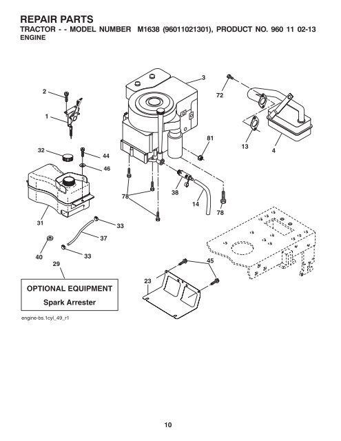 IPL, McCulloch, M1638, 96011021301, 2007-11, Tractor