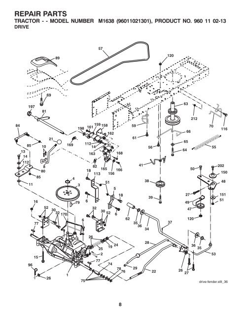 IPL, McCulloch, M1638, 96011021301, 2007-11, Tractor