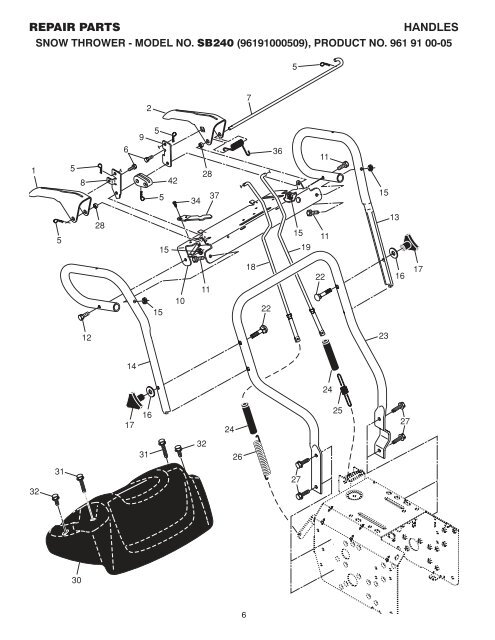 IPL, SB240, 96191000509, 2007-10, Snow Thrower