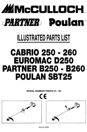 IPL, Partner, B250, B260, 2000-03, Brush Cutter