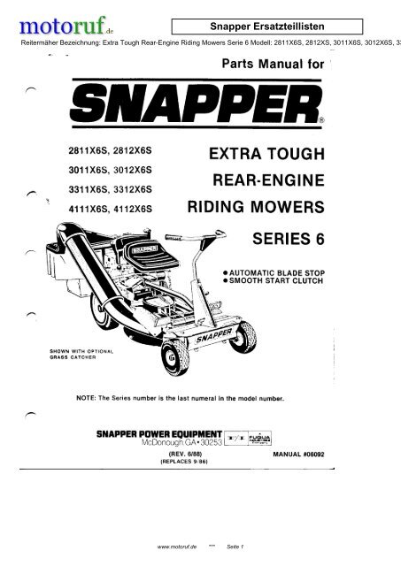 Snapper series 6 hotsell