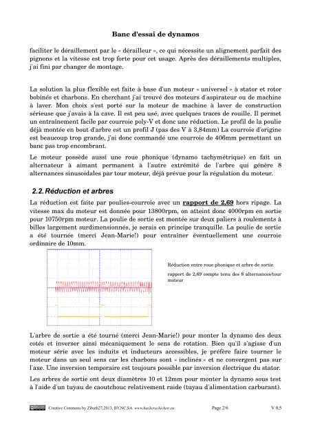 Banc d'essais dynamos - Hackerschicken