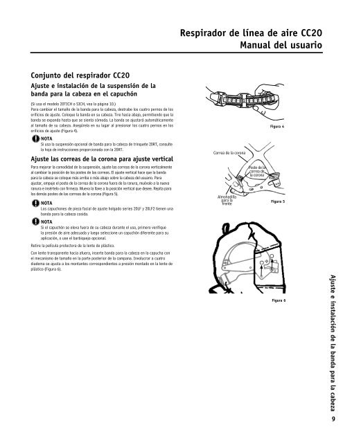 Respirador de línea de aire CC20 Manual del usuario - Bullard