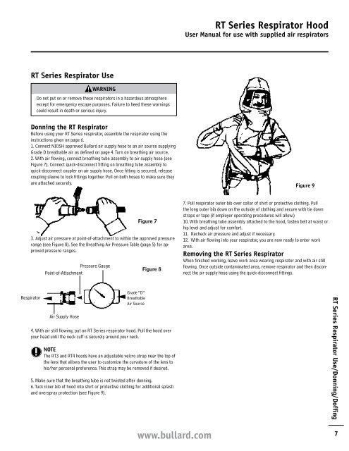 RT Series Respirator Hood User Manual www.bullard.com