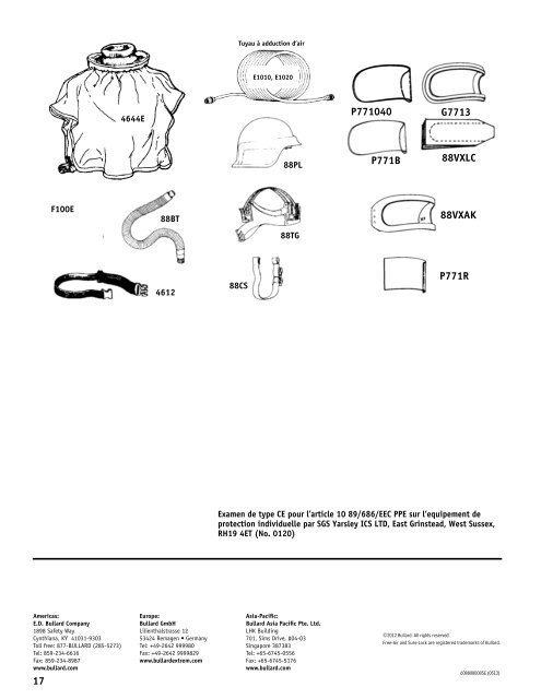 88E Series Airline Respirator User Manual - Bullard
