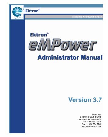 eMPower 3.7 Administrator Manual - Ektron