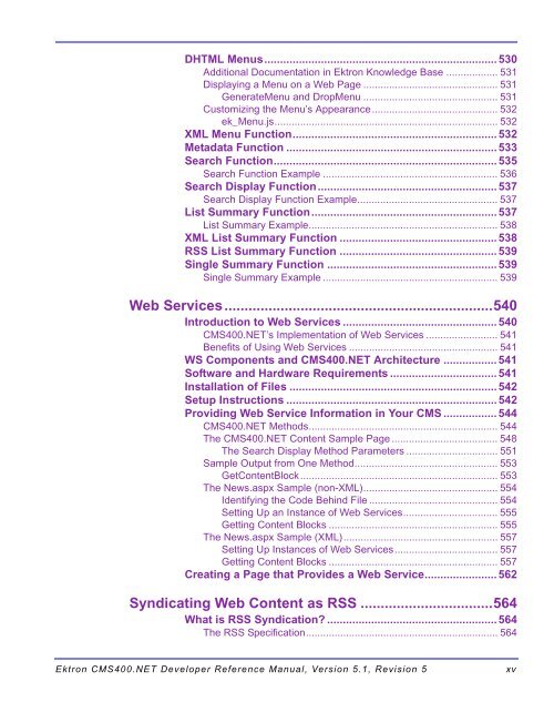 Ektron CMS400.NET Developer Reference Manual