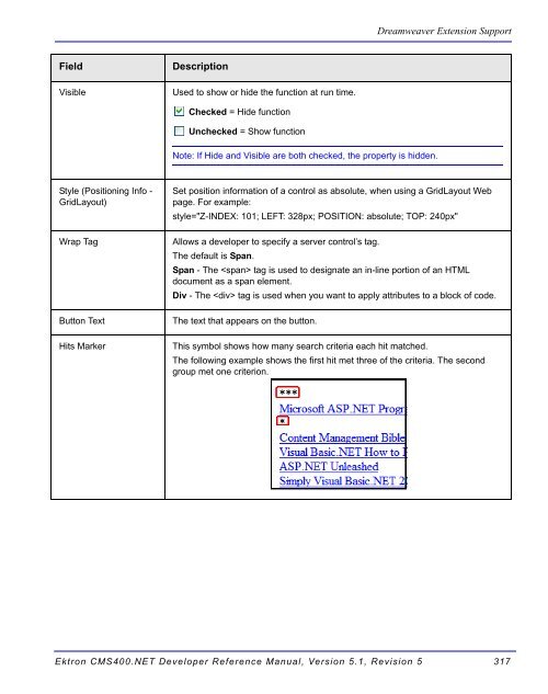 Ektron CMS400.NET Developer Reference Manual