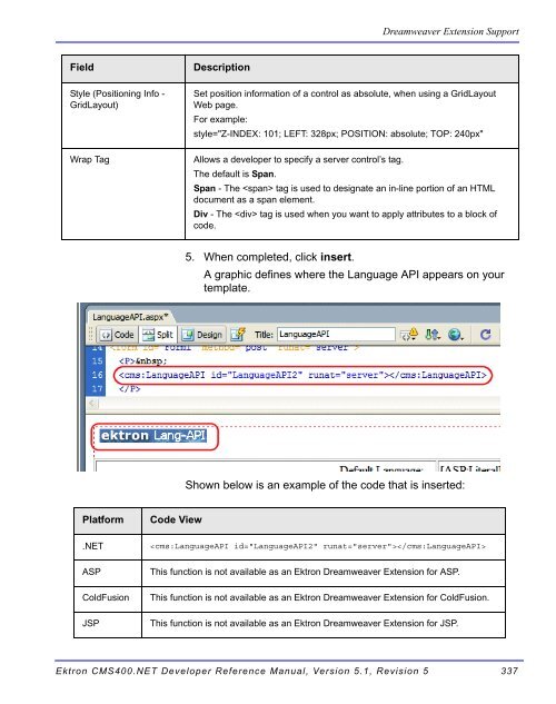 Ektron CMS400.NET Developer Reference Manual