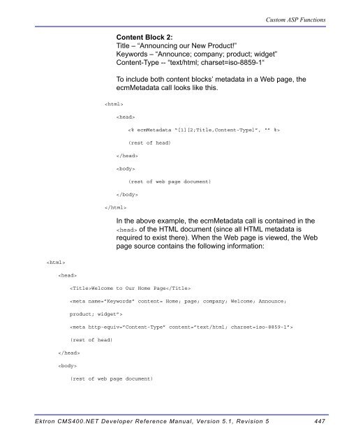 Ektron CMS400.NET Developer Reference Manual
