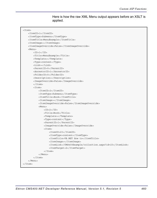 Ektron CMS400.NET Developer Reference Manual