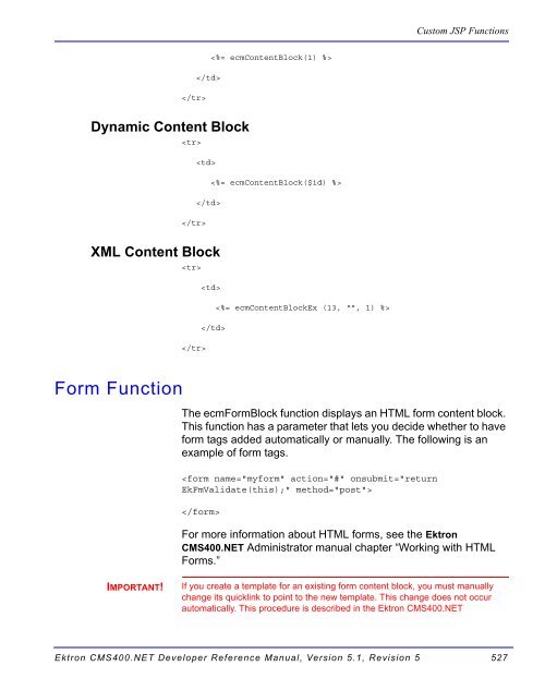 Ektron CMS400.NET Developer Reference Manual