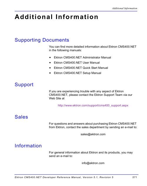 Ektron CMS400.NET Developer Reference Manual