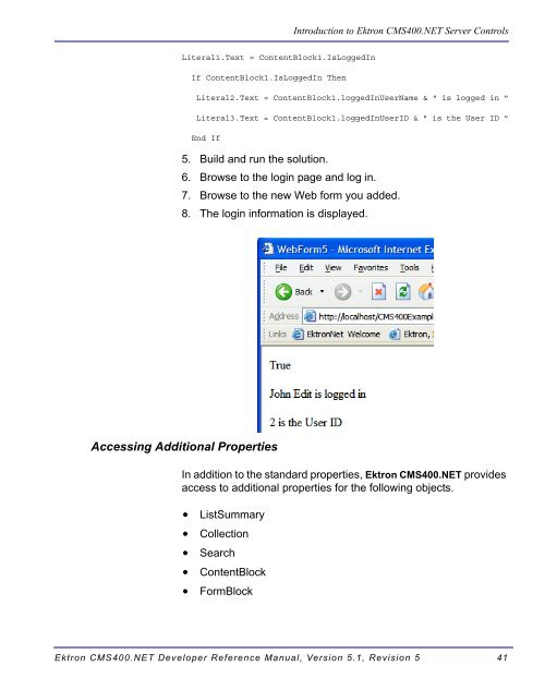 Ektron CMS400.NET Developer Reference Manual