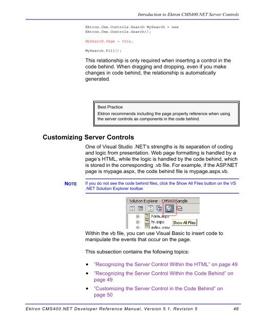 Ektron CMS400.NET Developer Reference Manual