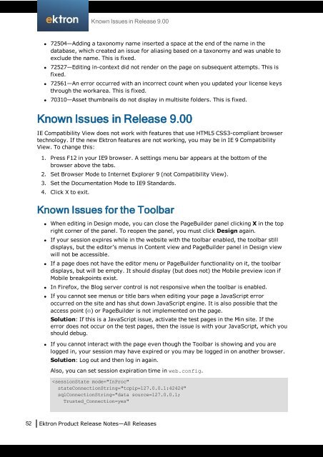 Ektron Product Release Notes - WebHelp - Ektron