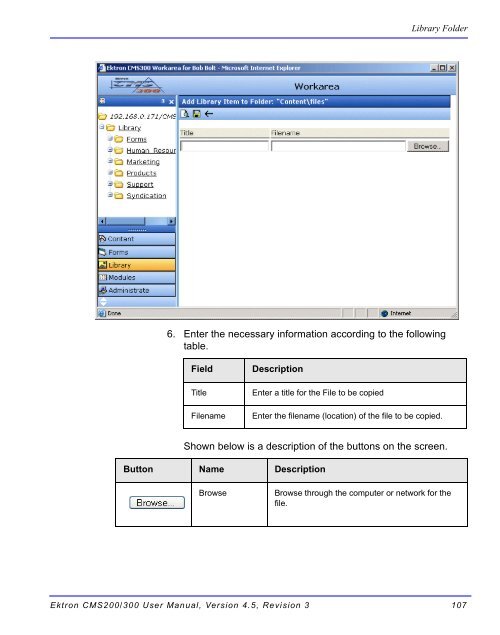 Ektron CMS200/300 User Manual