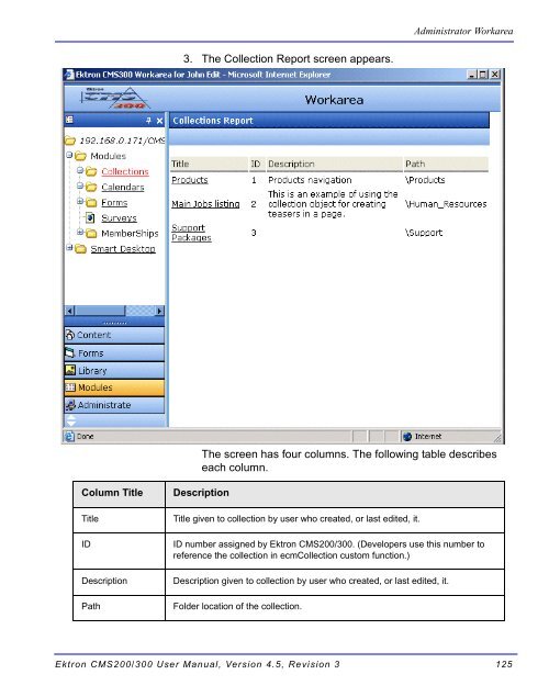 Ektron CMS200/300 User Manual