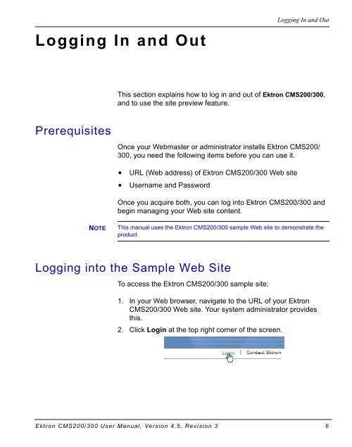 Ektron CMS200/300 User Manual