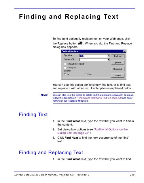 Ektron CMS200/300 User Manual