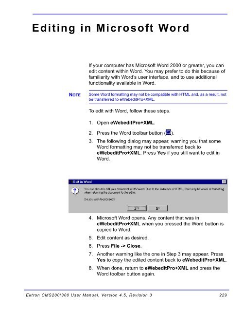 Ektron CMS200/300 User Manual