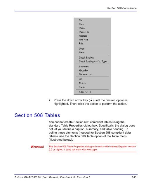 Ektron CMS200/300 User Manual