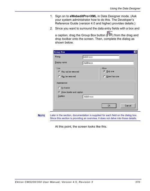 Ektron CMS200/300 User Manual